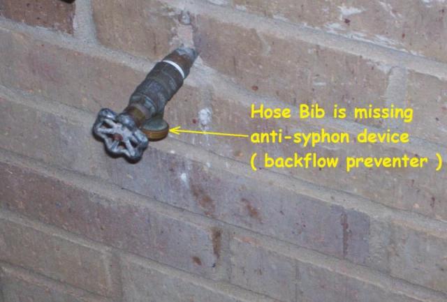 Hose Bib Missing Anti-Syphon Device