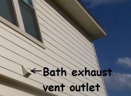 Bath exhaust vent to exterior