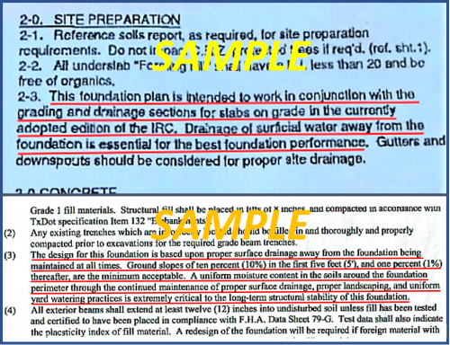 Engineers Foundation Draiange Requirements San Antonio JWK Inspections