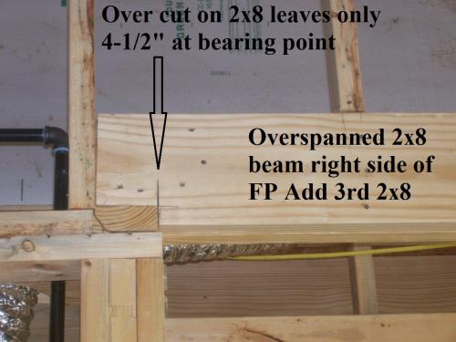 Undersized beam w/ overcut at notch on top plate