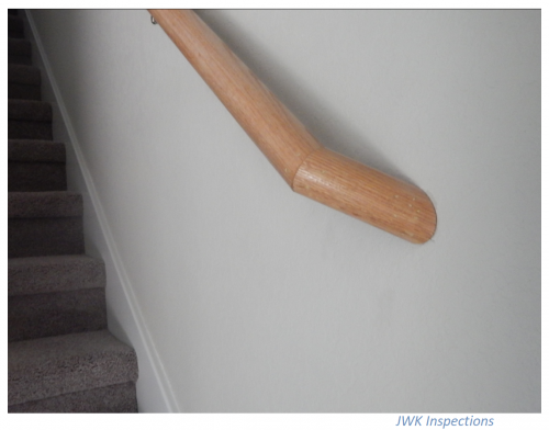 Closed Hand Rail End Stairs JWK Inspections San Antonio