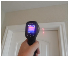 Thermal Imaging energy loss at door to attic JWK Inspections