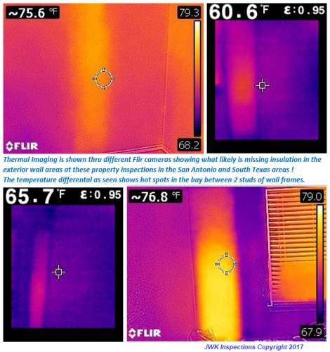JWK Inspections San Antonio Thermal Imaging Walls missing insulation