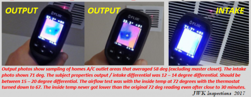 JWK Inspections Thermal Imaging A/C output intake differential